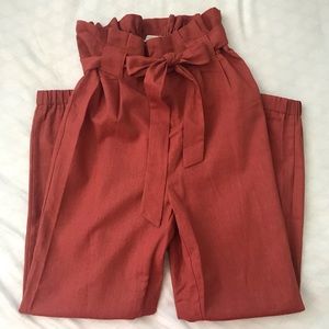 Paperbag waist pants - rust